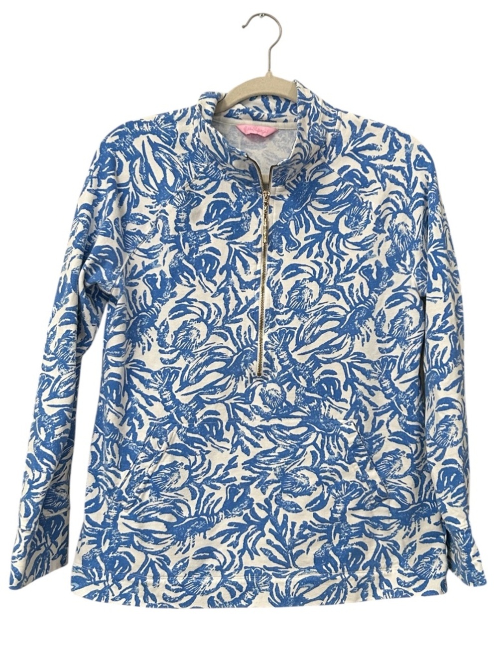 Lilly Pulitzer UPF 50+ Skipper Popover 1/2 Zip Pullover Sweater Mock Neck Size M
